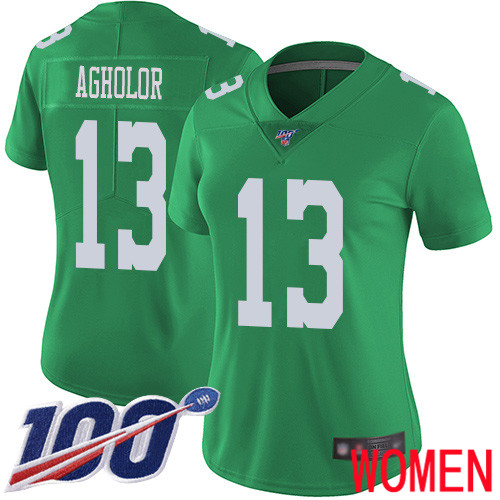 Women Philadelphia Eagles #13 Nelson Agholor Limited Green Rush Vapor Untouchable NFL Jersey 100th Season->nfl t-shirts->Sports Accessory